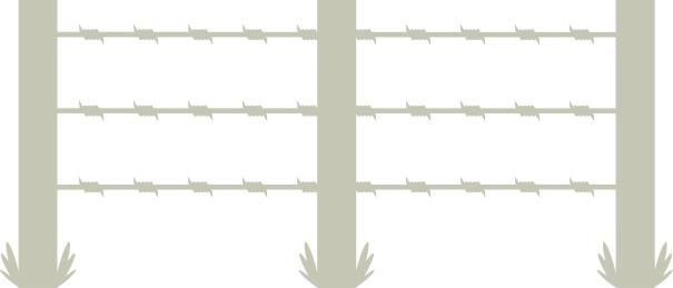 Barb Wire fence 2 panels 150mm x 70mm