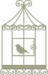 Bird Cage with Bird vintage  67mm x 105mm